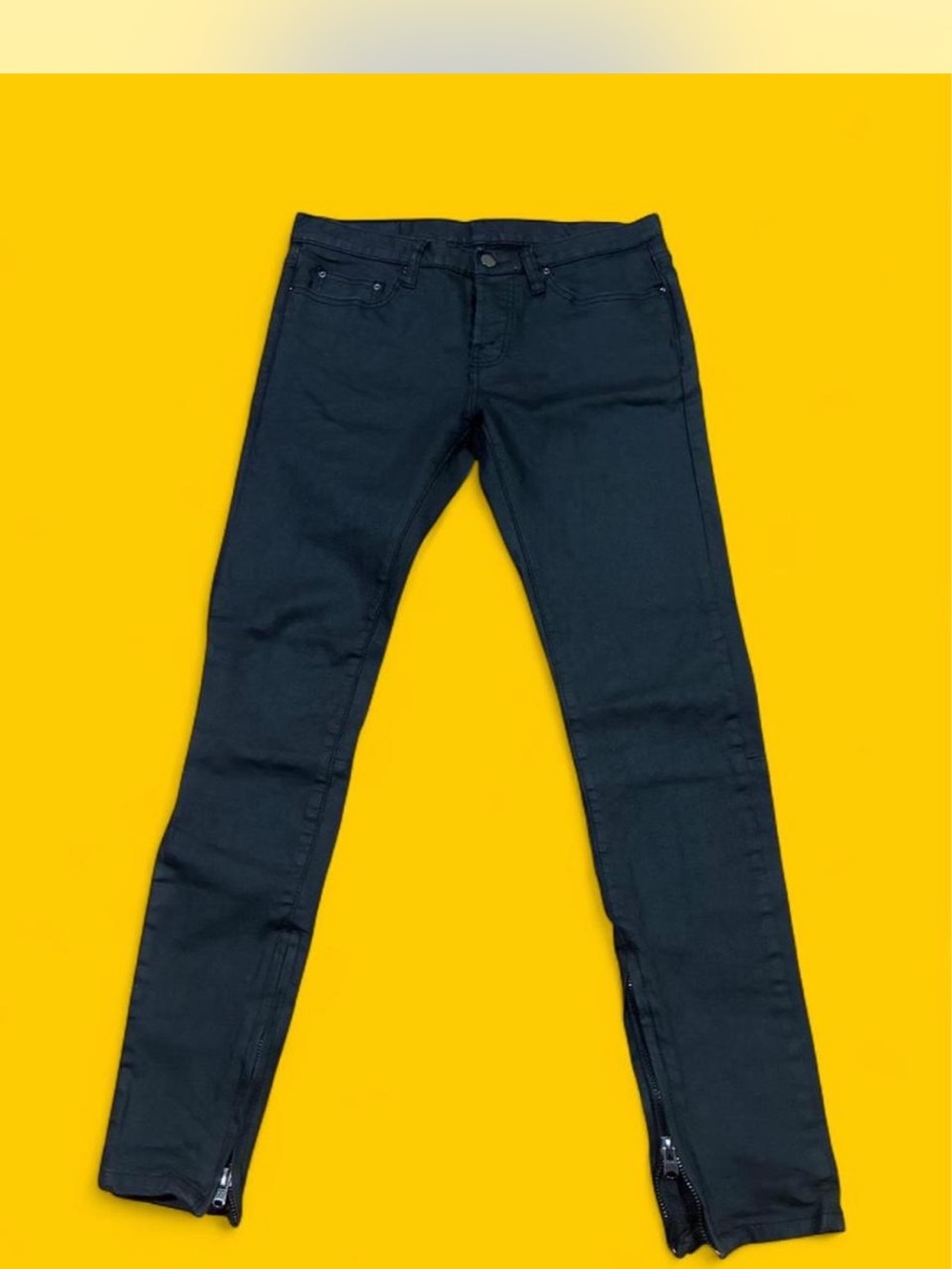 MNML Black Skinny Jeans with Ankle Zippers
